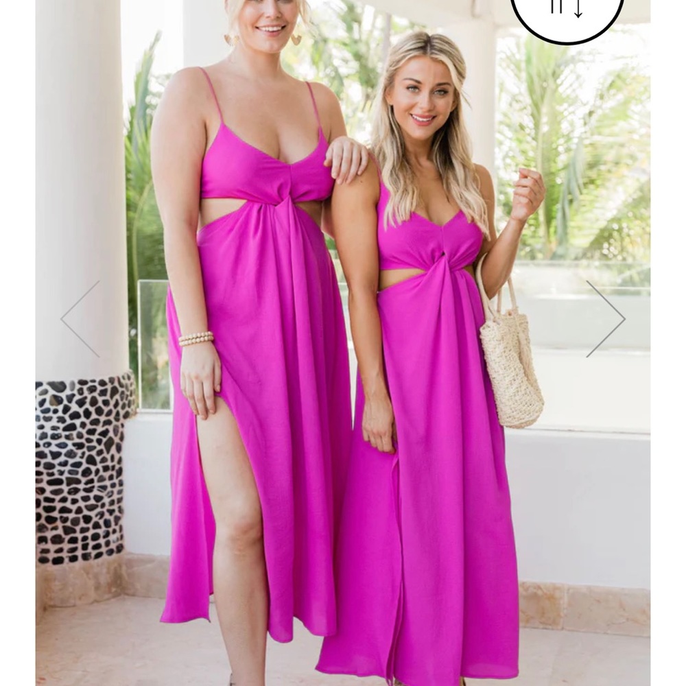 NOBODY BUT US MAGENTA CUTOUT MAXI DRESS